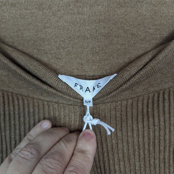 NWT Frame Tan Ribbed Sweater Knit Biker Shorts Size S - Picture 5 of 8